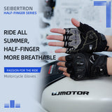 Seibertron SPS-7H Superior Protection Series Half-Finger Motorcycle Riding Gloves - supplier media 48