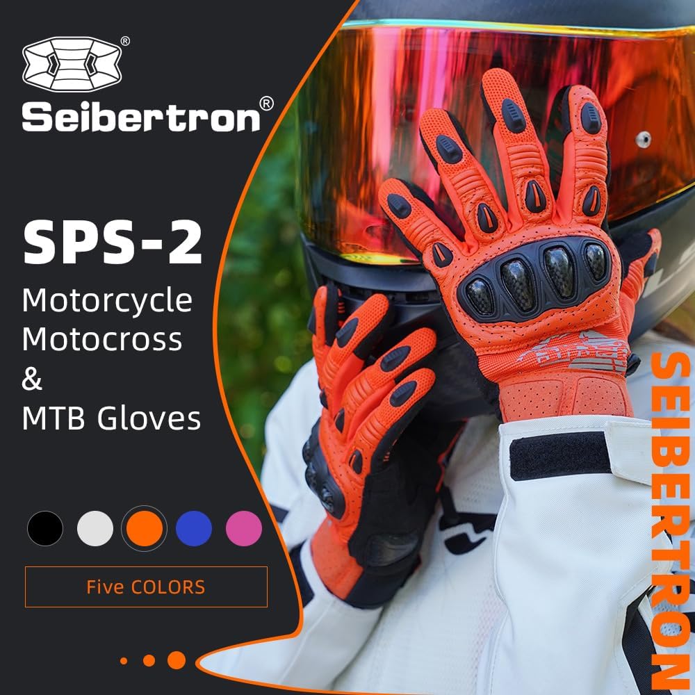 Seibertron SPS-2 Full Finger Unisex Touchscreen Road Racing Motorcycle MTB Sports Gloves - Seibertron