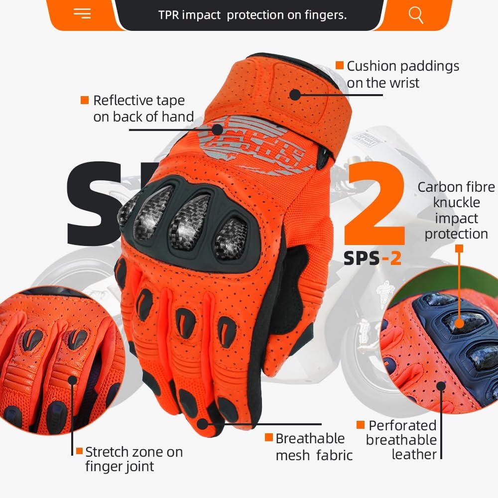 Seibertron SPS-2 Full Finger Unisex Touchscreen Road Racing Motorcycle MTB Sports Gloves - Seibertron