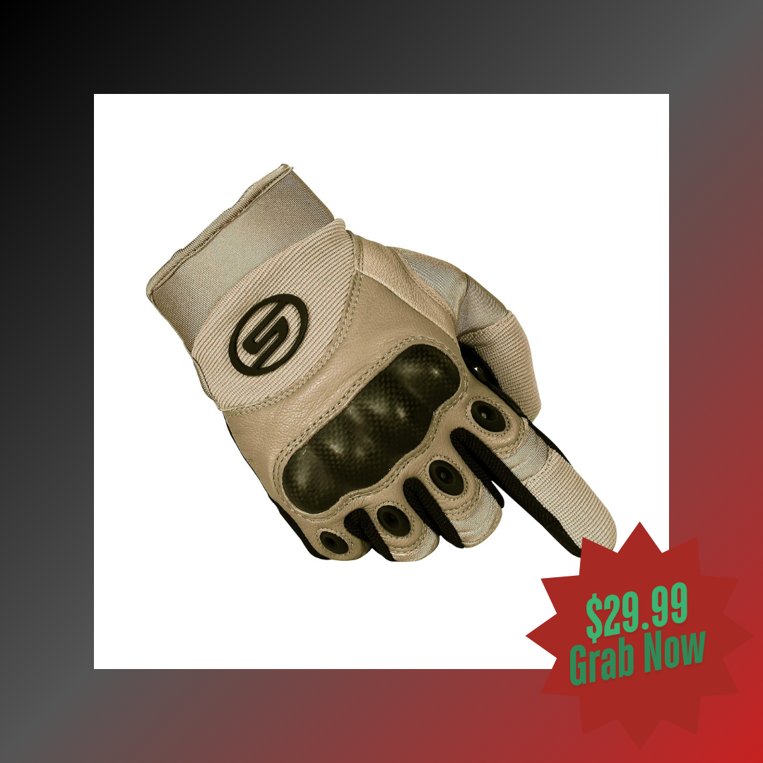 Seibertron Carbon Fiber Hard Knuckle Sheepskin Palm Motorcycle Gloves - Seibertron