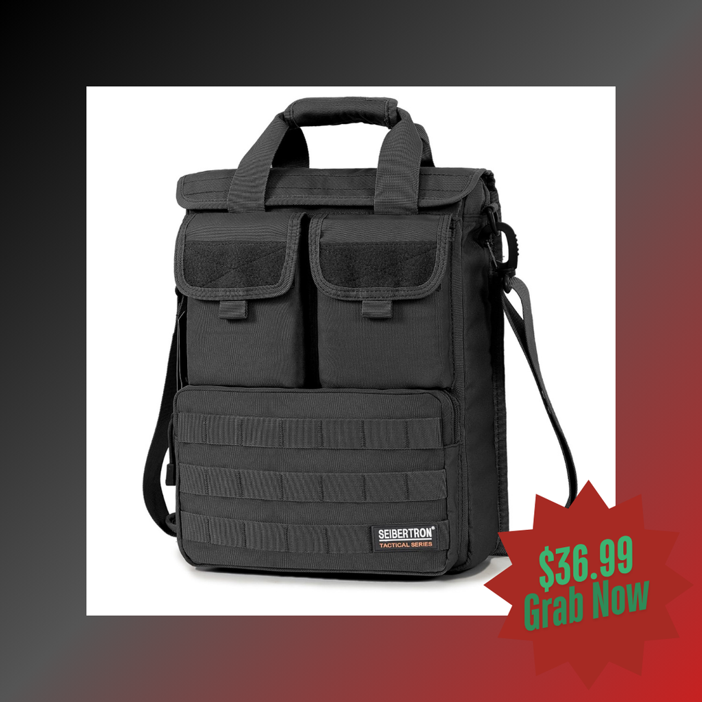Seibertron Expandable 14" Laptop Waterproof Messenger Bag Multiple Pockets & Compartments - Carry as Messenger Bags - Seibertron
