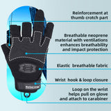 color:all | Seibertron Three Fingerless Climbing Sailing Gloves three fingerless padded palm climbing rope gloves image 02