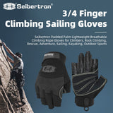 color:all | Seibertron 3/4 Finger Climbing Sailing Gloves three-quarter finger padded palm climbing rope gloves image 01
