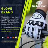color:White | Seibertron Dirtpaw full finger motocross and off-road riding gloves image 06