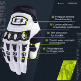 color:White | Seibertron Dirtpaw full finger motocross and off-road riding gloves image 07