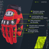 color:Red | Seibertron Dirtpaw full finger motocross and off-road riding gloves image 11