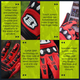 color:Red | Seibertron Dirtpaw full finger motocross and off-road riding gloves image 12