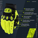 color:Fluorescent Yellow | Seibertron Dirtpaw full finger motocross and off-road riding gloves image 15