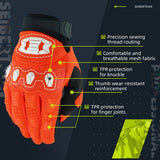 color:Orange | Seibertron Dirtpaw full finger motocross and off-road riding gloves image 23