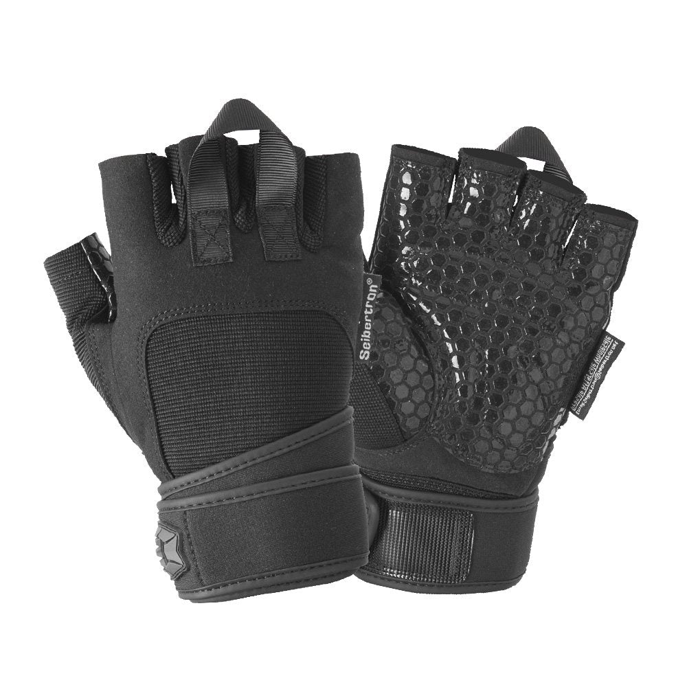 color:Black | Seibertron PRO 2.0 Fitness Gloves padded super grip lifting and fitness gloves image 07