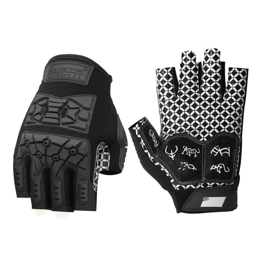 color:Black | Seibertron Lineman 2.0 half finger football lineman gloves image 01