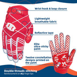 color:Red | Seibertron Pro 3.0 ultra-stick football receiver gloves image 05