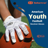 color:White | Seibertron Pro 3.0 ultra-stick football receiver gloves image 07