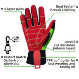 color:all | Seibertron HIGH-VIS HDC5 level 5 cut resistant deckhand impact safety gloves image 03