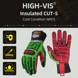color:all | Seibertron HIGH-VIS WPC5 cut resistant cold weather waterproof impact safety gloves image 01