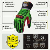 color:all | Seibertron HIGH-VIS WPC5 cut resistant cold weather waterproof impact safety gloves image 02