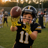 seibertron-gallery:pro3-adult-youth-zodiac-20260716 | product:8668804808894 | color:Yellow | group:Youth | slot:2 | Seibertron PRO 3.0 youth football receiver gloves yellow zodiac gallery 2