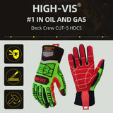 seibertron-gallery:hdc5-safety-gloves-20260715 | product:hdc5 | color:Green Red | slot:2 | Seibertron HIGH-VIS HDC5 safety gloves high-vis oil and gas overview image