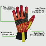 seibertron-gallery:hrc5-safety-gloves-20260715 | product:hrc5 | color:Red Yellow | slot:4 | Seibertron HIGH-VIS HRC5 safety gloves palm and glove clip detail image