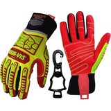 seibertron-gallery:hrig-plus-1-glove-clip-thumbnail-20260716 | product:hrig | style:HRIG+1 glove clip | Seibertron HIGH-VIS HRIG gloves with one black glove clip