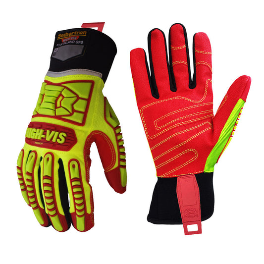 seibertron-gallery:hrig-safety-gloves-20260715 | product:hrig | color:Yellow Red | slot:1 | Seibertron HIGH-VIS HRIG safety gloves white background product image