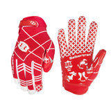 color:Red | Seibertron Pro 3.0 youth football receiver gloves white background main image