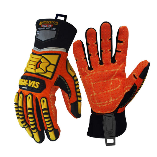 seibertron-gallery:sdx2-safety-gloves-20260714 | product:sdx2 | color:Orange Yellow | slot:1 | Seibertron HIGH-VIS SDX2 safety gloves white background product image