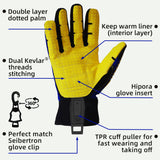 seibertron-gallery:sdxw-safety-gloves-20260715 | product:sdxw | color:Blue Yellow | slot:4 | Seibertron HIGH-VIS SDXW safety gloves palm and glove clip detail image