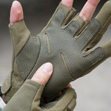 color:Army Green | batch:solag-t-complete-20260716 | role:detail-2 | Seibertron S.O.L.A.G-T three fingerless tactical gloves army green detail 2