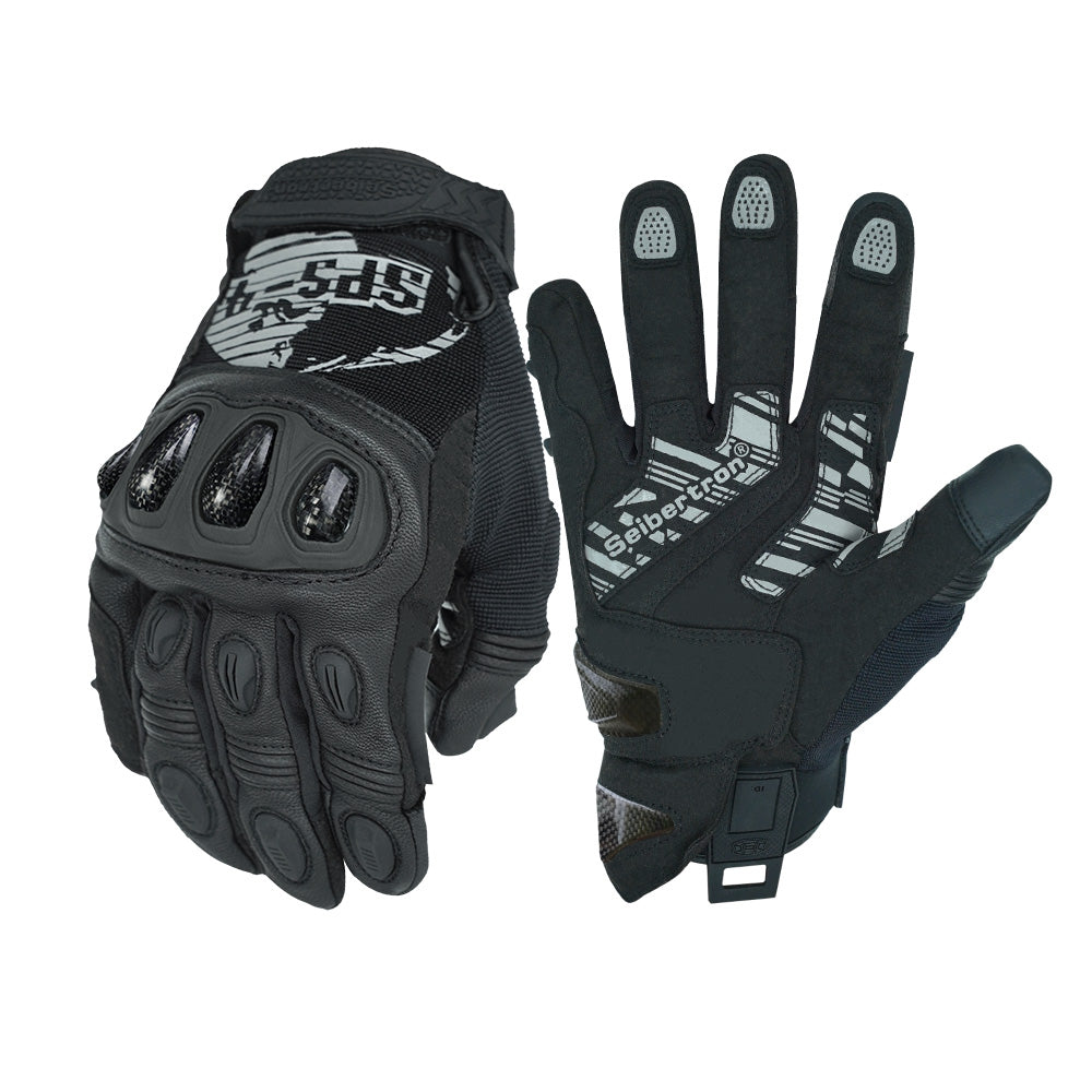 color:Black | batch:sps4-scenes-20260716 | role:white-background-main | Seibertron SPS-4 winter rainproof motorcycle gloves black white background main image