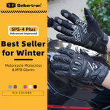 color:Black | Seibertron SPS-4 Plus 3M Thinsulate motorcycle gloves white background main image