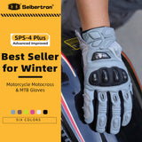 color:Gray | Seibertron SPS-4 Plus 3M Thinsulate motorcycle gloves white background main image