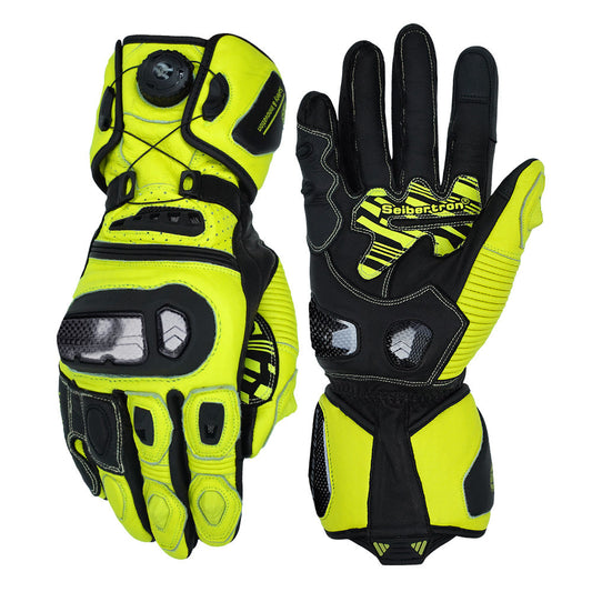 color:Yellow | Seibertron SPS-6 motorcycle gloves white background main image
