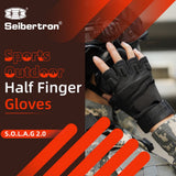 color:Black | Seibertron S.O.L.A.G 2.0 Half Finger Gloves half finger outdoor tactical gloves image 02
