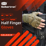 color:Army Green | Seibertron S.O.L.A.G 2.0 Half Finger Gloves half finger outdoor tactical gloves image 10