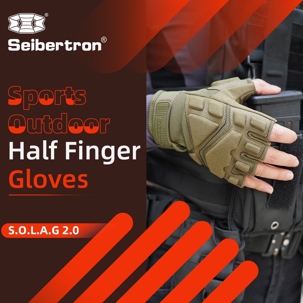 color:Army Green | Seibertron S.O.L.A.G 2.0 Half Finger Gloves half finger outdoor tactical gloves image 10