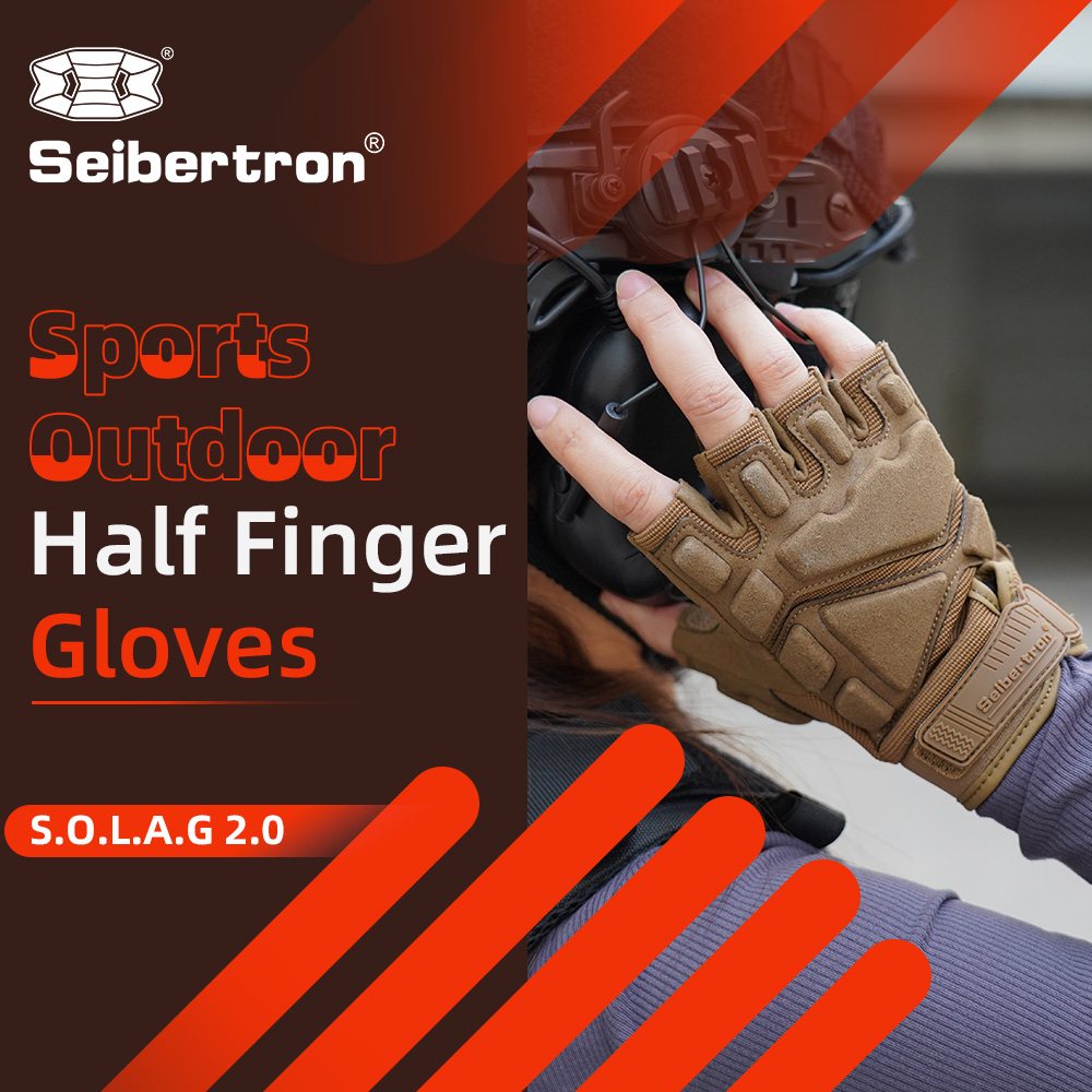color:Coyote | Seibertron S.O.L.A.G 2.0 Half Finger Gloves half finger outdoor tactical gloves image 14