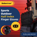 color:Black | Seibertron S.O.L.A.G-HI 2.0 half index finger tactical gloves image 03