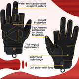 color:Black | Seibertron S.O.L.A.G-HI 2.0 half index finger tactical gloves image 04