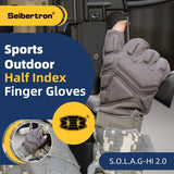 color:Grey | Seibertron S.O.L.A.G-HI 2.0 half index finger tactical gloves image 07