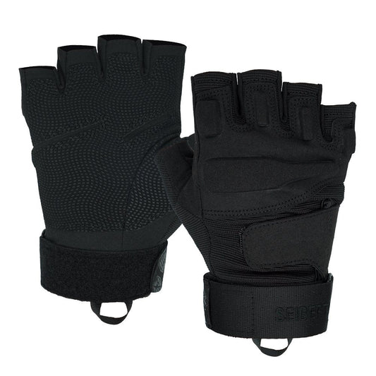 color:Black | Seibertron S.O.L.A.G Half Finger half finger tactical gloves image 01