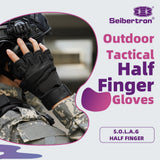 color:Black | Seibertron S.O.L.A.G Half Finger half finger tactical gloves image 02