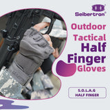 color:Grey | Seibertron S.O.L.A.G Half Finger half finger tactical gloves image 06