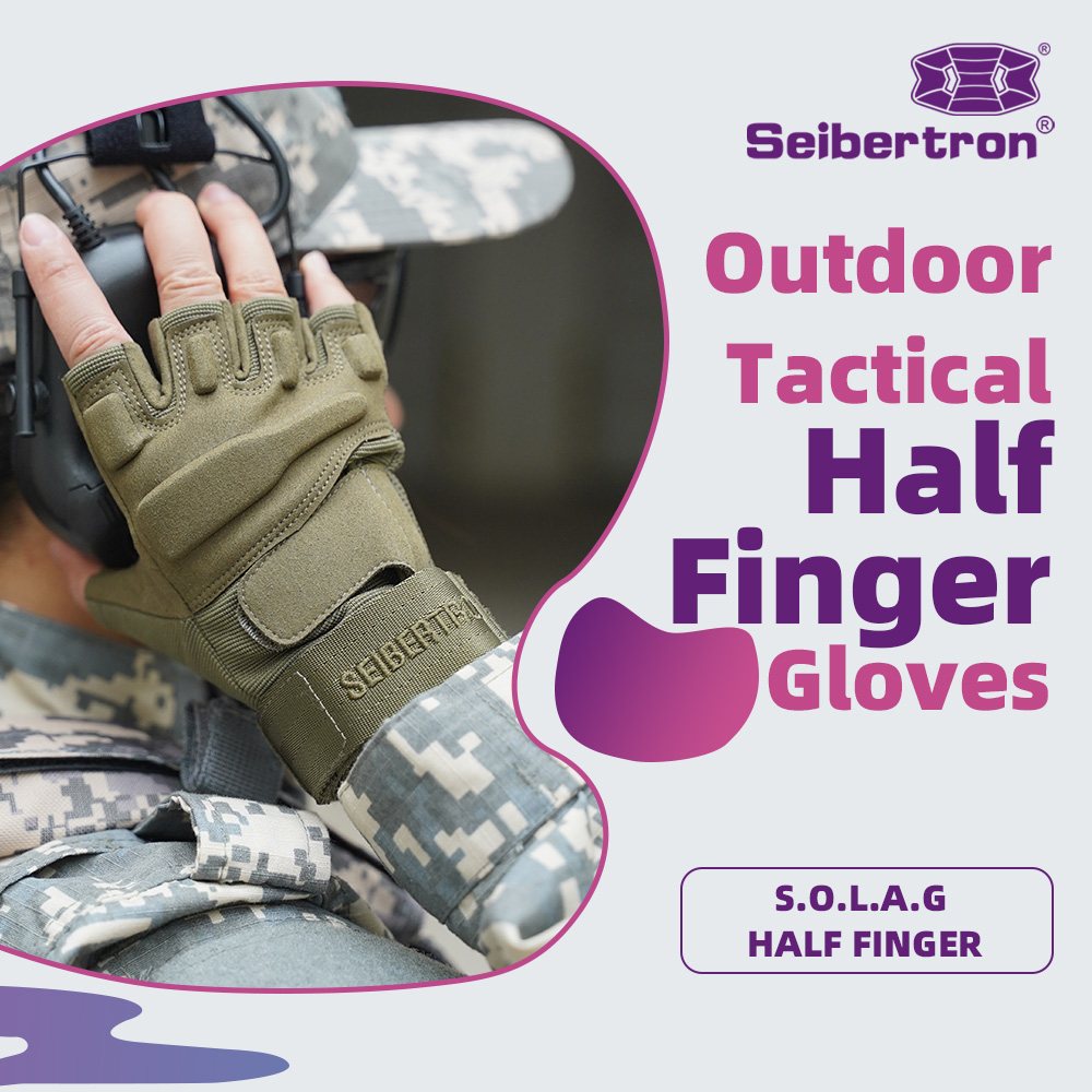 color:Army Green | Seibertron S.O.L.A.G Half Finger half finger tactical gloves image 10