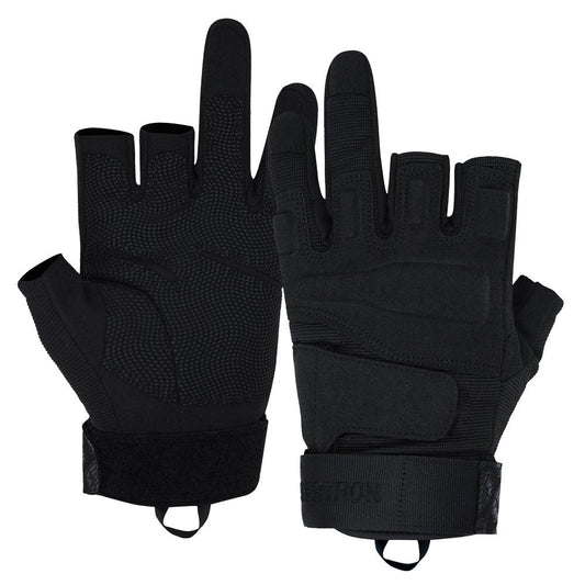 color:Black | Seibertron S.O.L.A.G-T three fingerless tactical gloves image 01