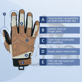 color:Khaki | Seibertron SPS-1 full finger touchscreen motorcycle gloves image 10