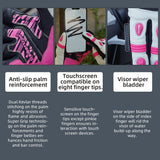 color:Pink | Seibertron SPS-4 Plus 3M Thinsulate winter leather motorcycle gloves image 20