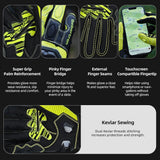 color:Yellow | Seibertron SPS-6 leather racing gloves with carbon fiber protection image 05