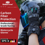 color:Black | Seibertron SPS-6 leather racing gloves with carbon fiber protection image 06
