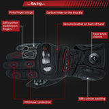 color:Black | Seibertron SPS-6 leather racing gloves with carbon fiber protection image 07